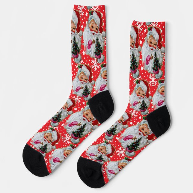 Classic Santa Claus Novelty Weihnachten Socken (Linkes Detail)