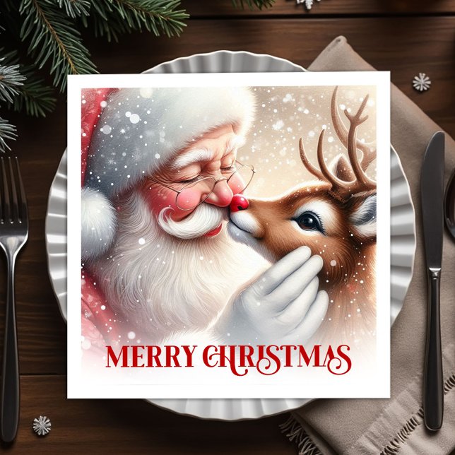 Classic Santa Rudolph Xmas Celebration Napkins Serviette (Classic Santa Rudolph Xmas Celebration Napkins)