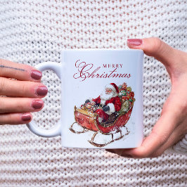 Classic Santa Sleigh Frohe Weihnachten Kaffeetasse