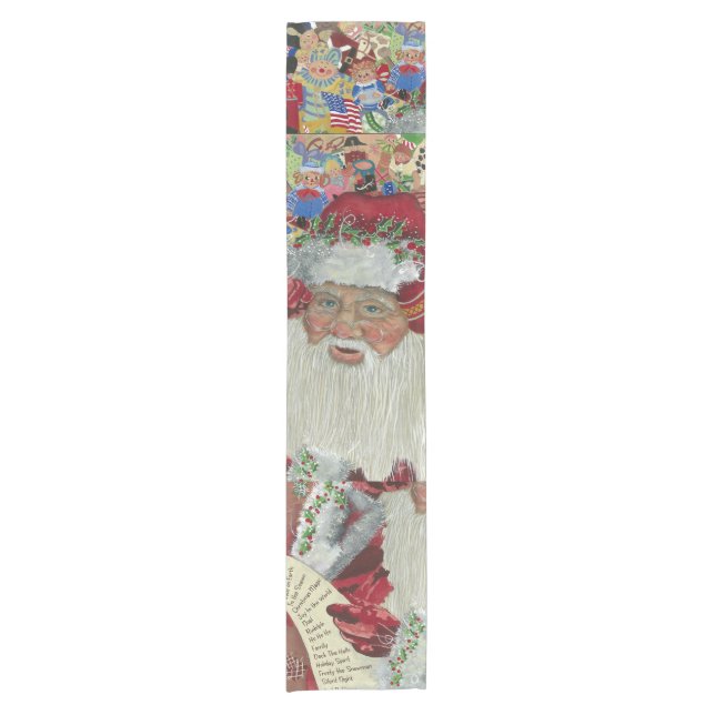 Classic Santa Table Runner Festival 2025 Kurzer Tischläufer (Vorderseite)