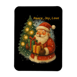 “Classic Santa Under the Tree Holiday Magnet” Magnet