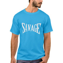 Classic SAVAGE Bold White Print Men's T - Shirt