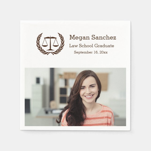 Classic Scales of Justice School Abschluss Serviette (Vorderseite)