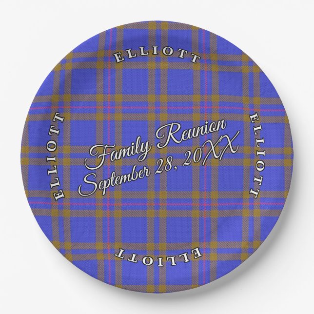 Classic Schotten Clan Elliot Tartan Event Pappteller (Vorderseite)