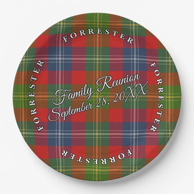 Classic Schotten Clan Forrester Tartan Event Pappteller (Vorderseite)