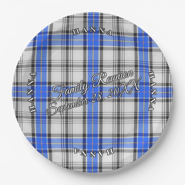 Classic Schotten Clan Hannay Tartan Event Pappteller (Vorderseite)