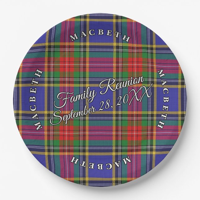 Classic Schotten Clan MacBeth Tartan-Veranstaltung Pappteller (Vorderseite)