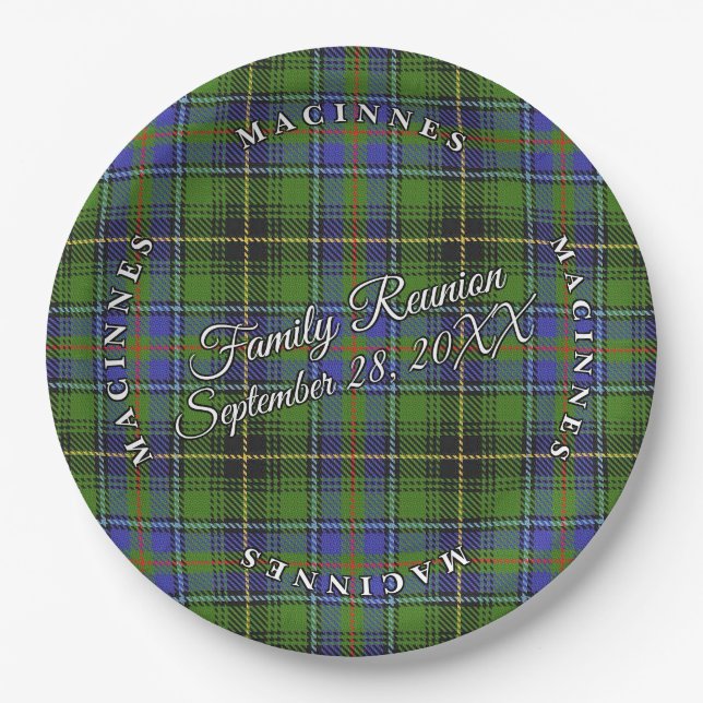 Classic Schotten Clan MacInnes Tartan-Veranstaltun Pappteller (Vorderseite)