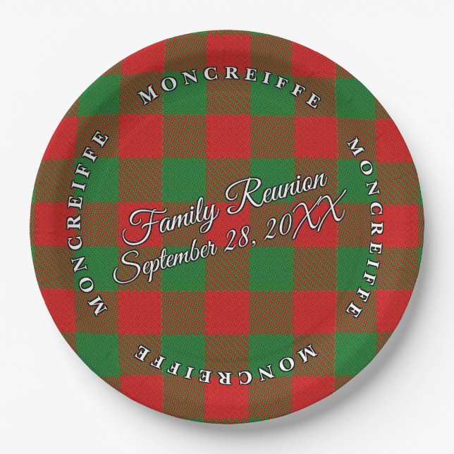 Classic Schotten Clan Moncreiffe Tartan Veranstalt Pappteller (Vorderseite)