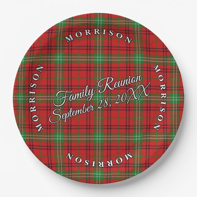 Classic Schotten Clan Morrison Tartan Event Pappteller (Vorderseite)