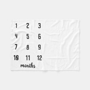 Classic Schwarz-weiß Baby Milestone Baby Blanket Fleecedecke