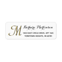 Classic Schwarz-weiß Gold Custom Monogram