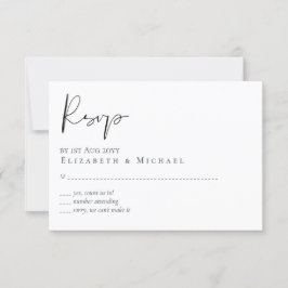 Classic Scipt Buddget Wedding RSVP Karte