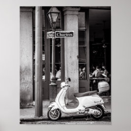 Classic Scooter Poster Paris Frankreich