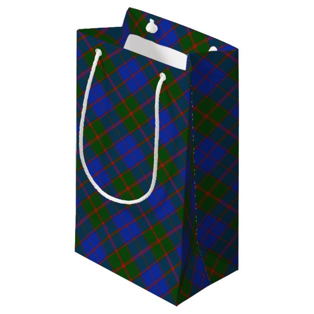 Classic Scottish Clan Tartan Kariert Gemustert Kleine Geschenktüte (Vorderseite Schrägansicht)