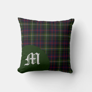 Classic Scottish Malcolm Clan Tartan Monogram Kissen