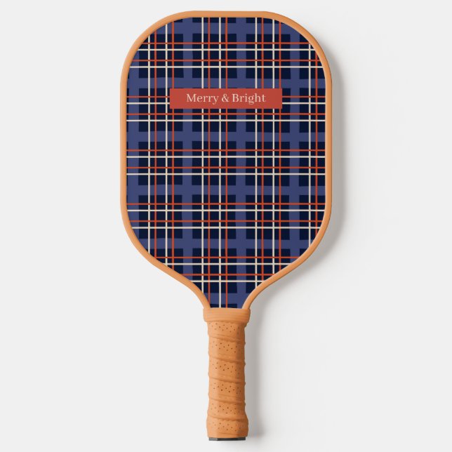 Classic Scottish Tartan Kariert Individuelle Name Pickleball Schläger (Vorderseite)