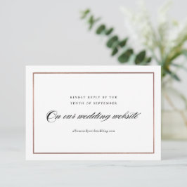 Classic Script Rose Gold Wedding Website RSVP Karte