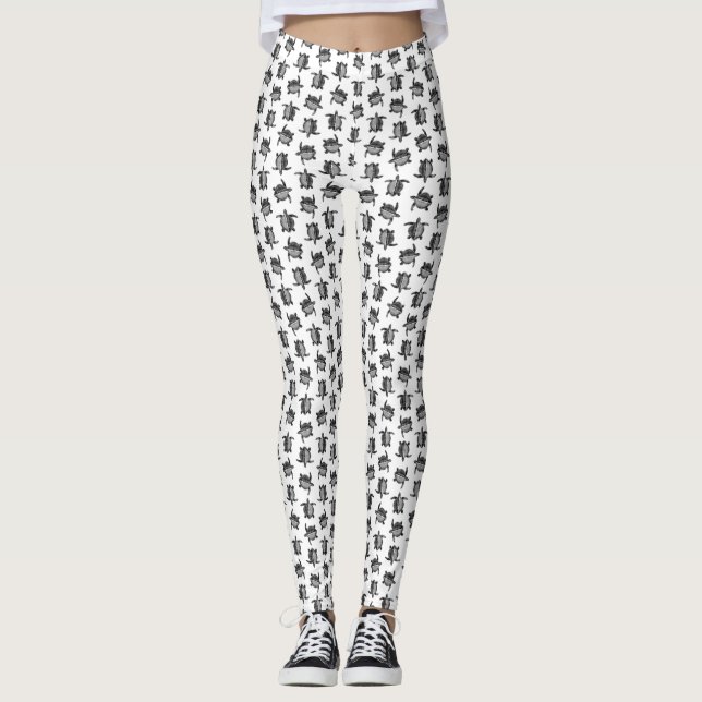 Classic Sea Turtle Print CUSTOM HINTERGRUNDFARBE Leggings (Vorderseite)