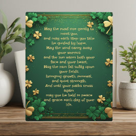 Classic Shamrock Celtic Irish Blessing Good Luck Fotoplatte