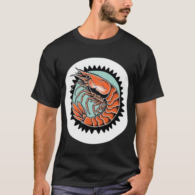 Classic Shrimp Flash Tattoo T - Shirt (Vorderseite)