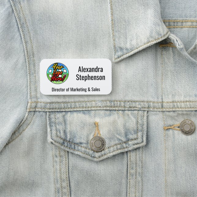 Classic Side Logo Custom Personalized Business Namensschild (Beispiel)