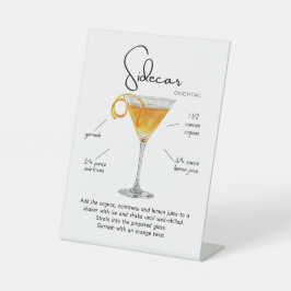 Classic Sidecar Cocktail Pedestal Sign Sockelschild