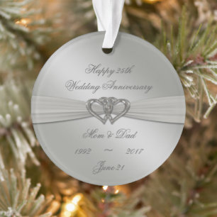 Classic Silver 25. Hochzeitsszenario Ornament