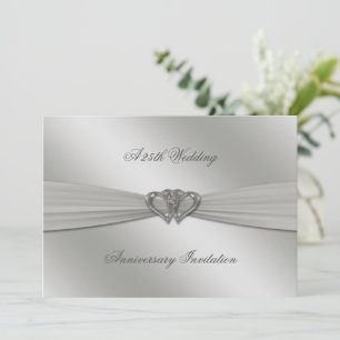 Classic Silver 25. Hochzeitstag 12x18 Einladung
