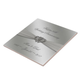 Classic Silver 25. Hochzeitstag Fliese