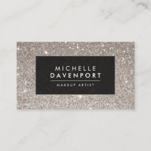 Classic Silver Glitzer Makeup Artist Business Card Visitenkarte
