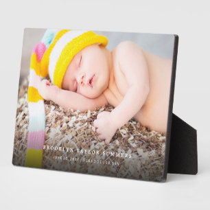 Classic Simple Black Gradient Modern Baby Foto Fotoplatte