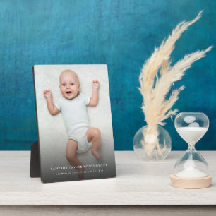 Classic Simple Black Gradient Modern Baby Foto Fotoplatte