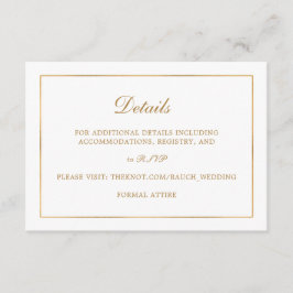 Classic Simple Elegance Gold Hochzeiten Informatio Begleitkarte