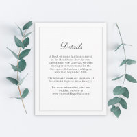Classic Simple Elegance Wedding Info - Details