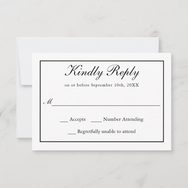 Classic Simple Elegance Wedding RSVP (Vorderseite)