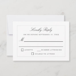 Classic Simple Elegance Wedding RSVP Karte