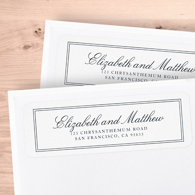 Classic Simple Elegante Chic Wedding Rücksendeadre (Von Creator hochgeladen)