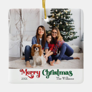 Classic Simple Frohe Weihnachten Keramikornament