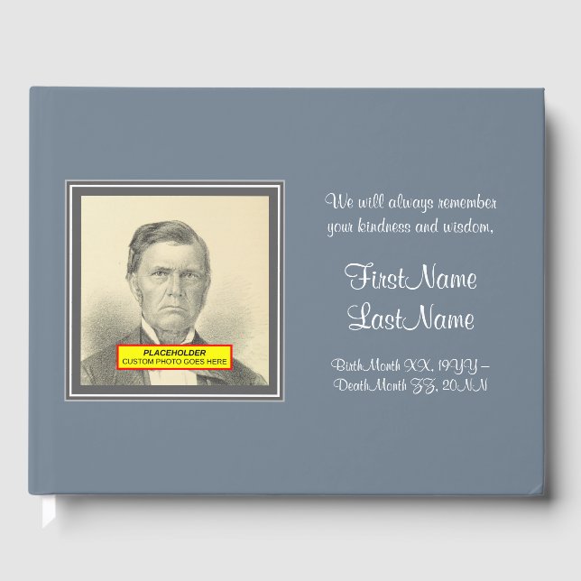 Classic, Simple Funeral Guestbook Gästebuch (Vorderseite)