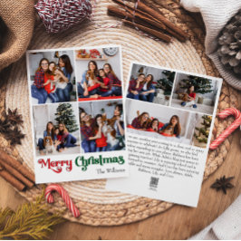 Classic Simple Merry Christmas Vertical 7 Foto Feiertagskarte