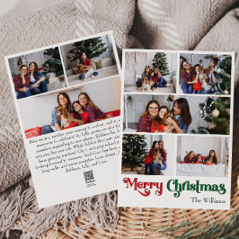 Classic Simple Merry Christmas Vertical 8 Foto Feiertagskarte