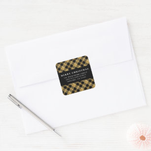 Classic Simple Minimalistisch Black Gold Quadratischer Aufkleber