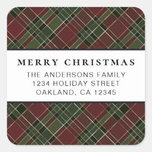 Classic Simple Minimalistisch Red and Green Christ Quadratischer Aufkleber