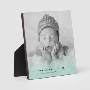 Classic Simple Mint Gradient New Baby Foto Easel Fotoplatte