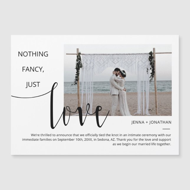 Classic Simple Modern Minimal Script Foto Magnet (Vorderseite)