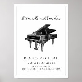 Classic Simple Piano Weißes Rezept Poster