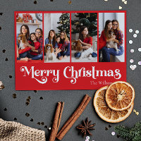 Classic Simple Red Merry Christmas Vier Foto