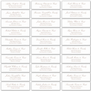 Classic Simple Script Wedding Guest Names Aufkleber