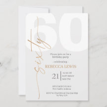 Classic Simple Sixty Modern Adult Birthday